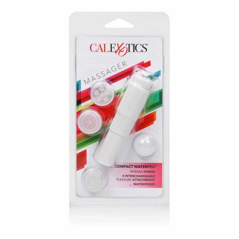 Compact Waterproof Personal Travel Massager With 4 Tips - White