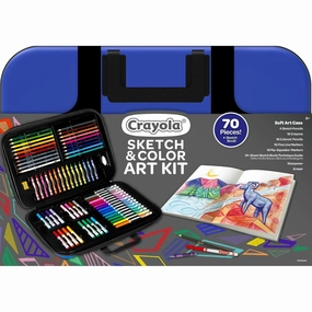 Crayola 74-7406 Sketch and Color Art Coloring Case 70 Pieces Child Ages 8 