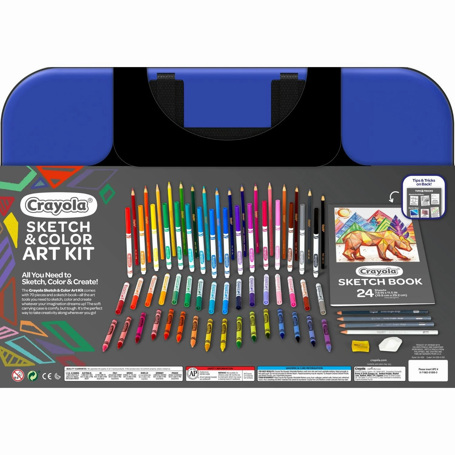 Crayola 74-7406 Sketch and Color Art Coloring Case 70 Pieces Child Ages 8 