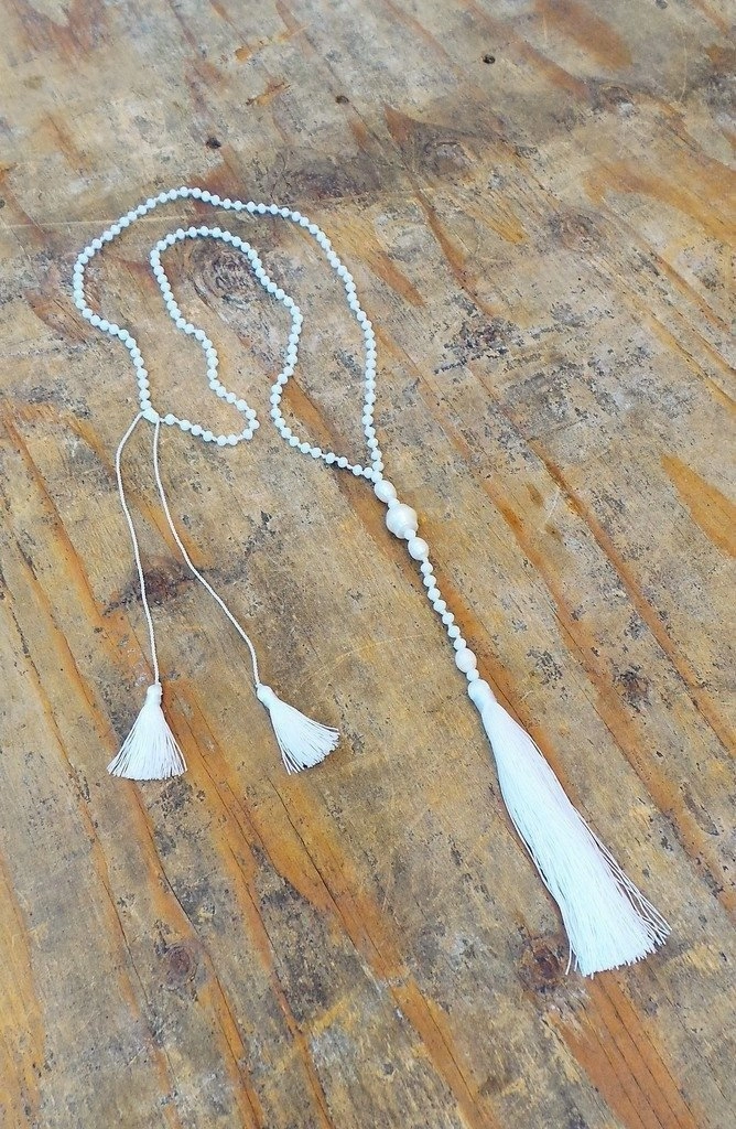 Crystal And Pearl Necklace With Tassels