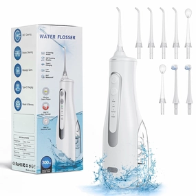 Cshidworld M209 Water Flosser Rechargeable Portable Oral Irrigator with 300ML Tank and 8 Jets