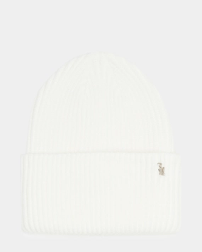 DOUBLE LAYER RIBBED KNIT BEANIE IVORY