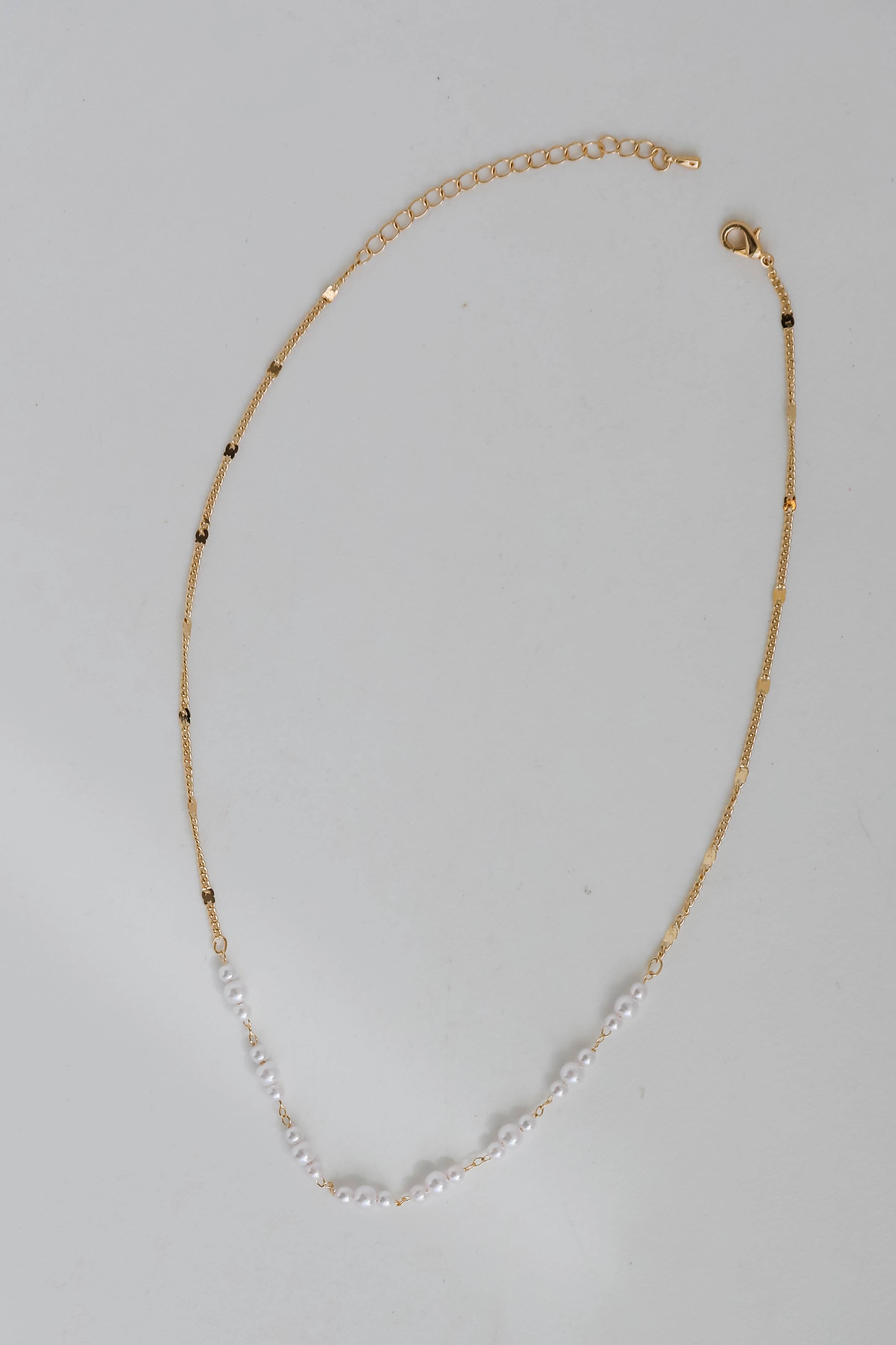FINAL SALE - Ava Gold Pearl Chain Necklace