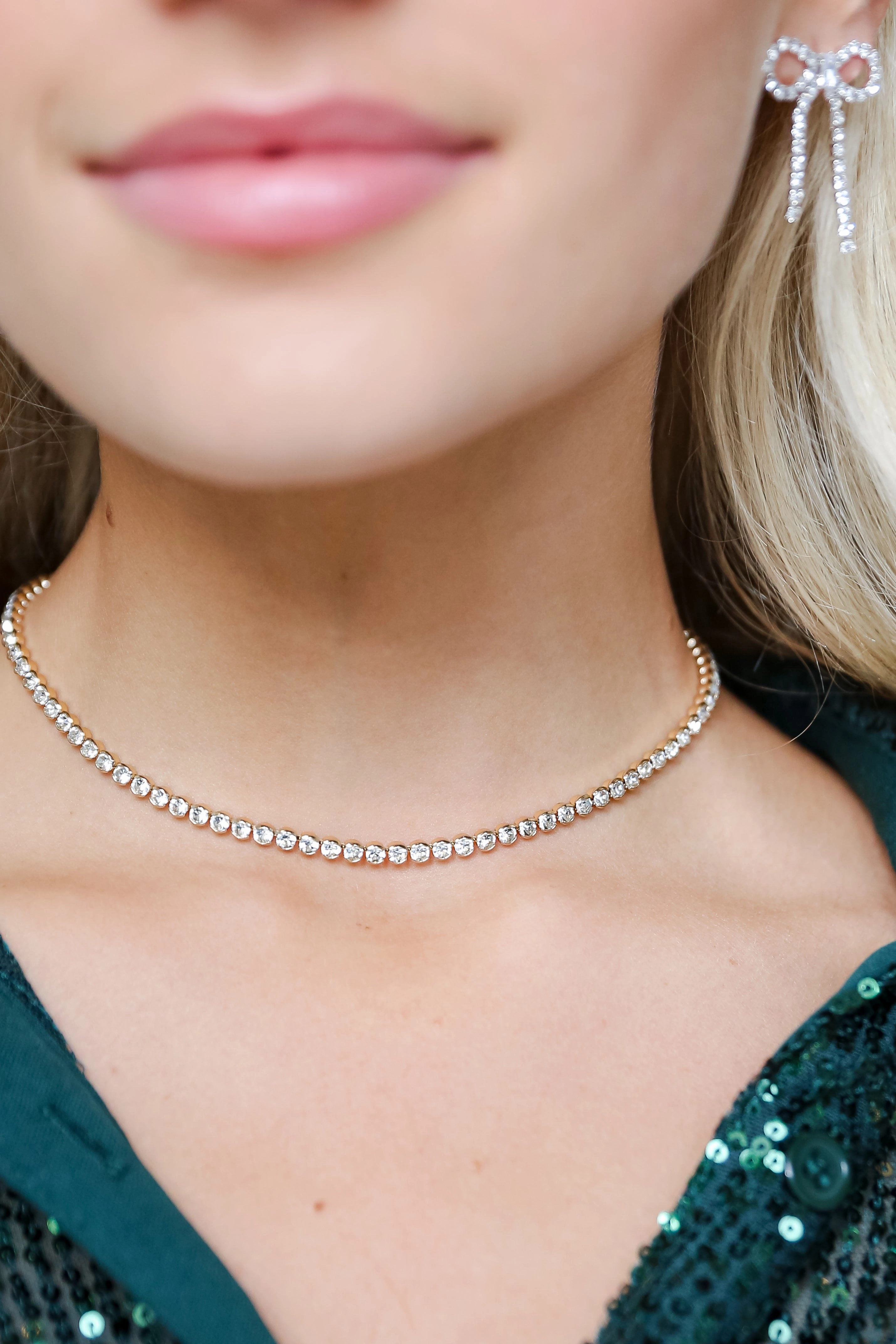 FINAL SALE - Cassidy Gold Rhinestone Necklace
