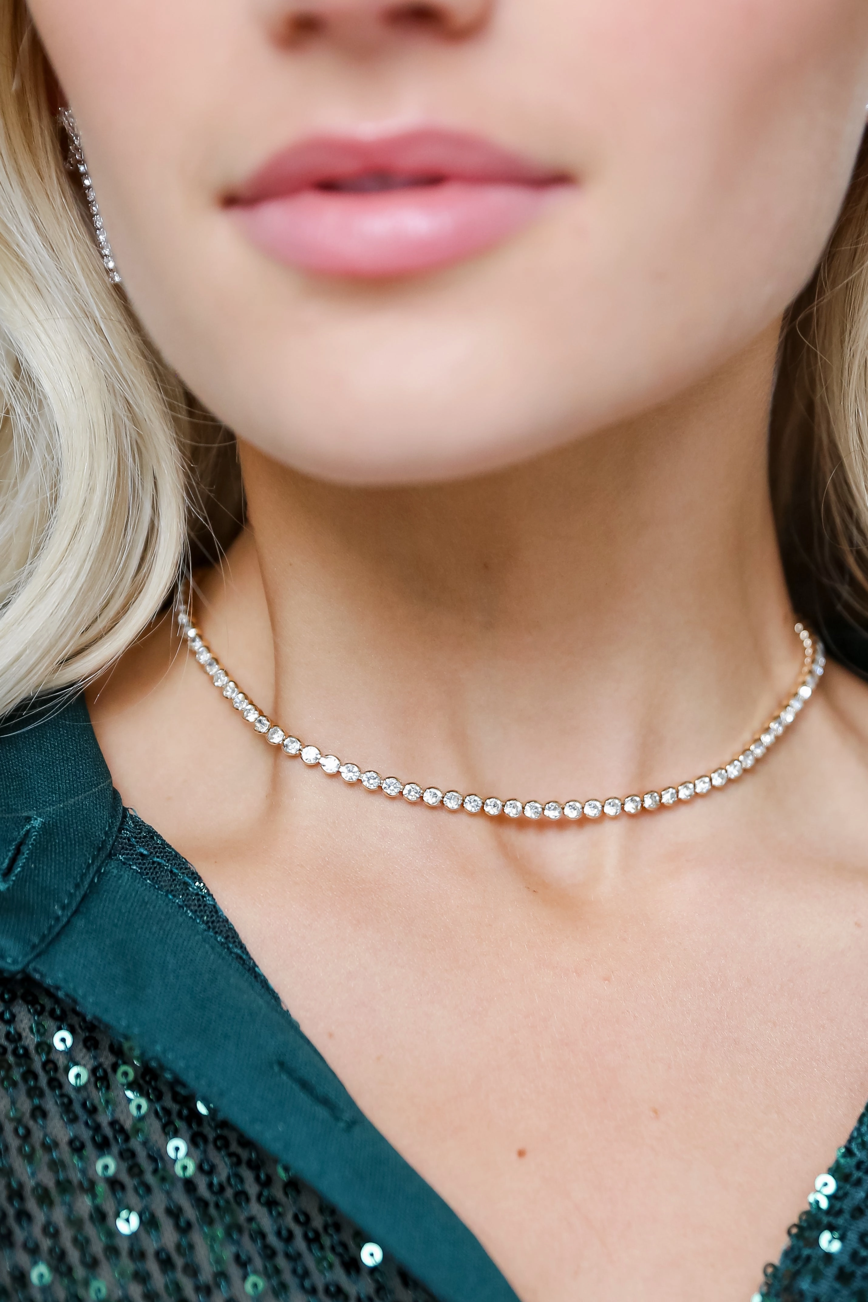 FINAL SALE - Cassidy Gold Rhinestone Necklace