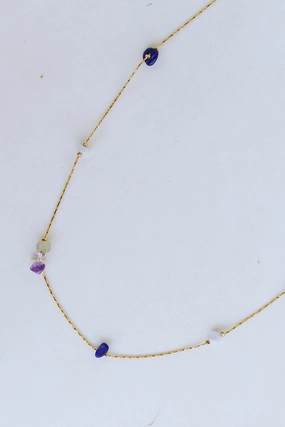 FINAL SALE - Millie Gold Stone Charm Necklace