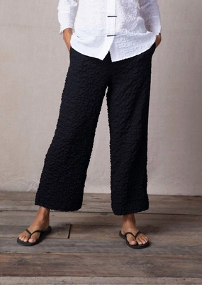 Flat Front Flood Pant In Black