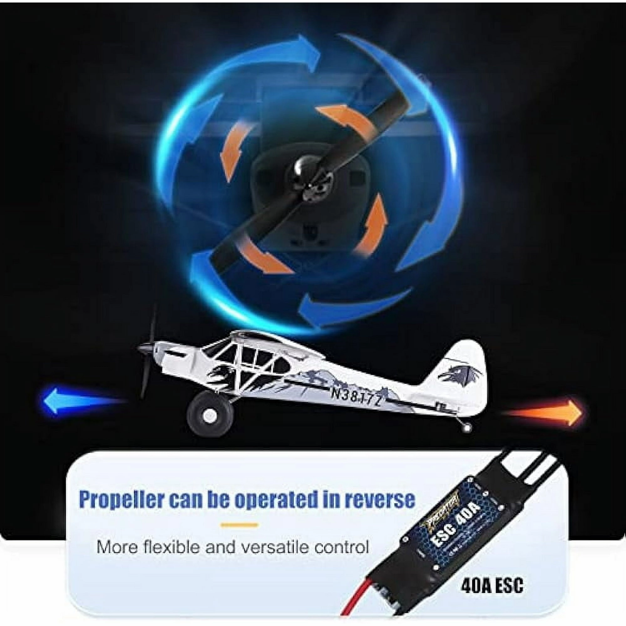 FMS FMS138P-REFV2 RC Planes for Adults - 1300mm Piper PA-18 Super Cub, Reflex V3, 6-Channel PNP Airplane