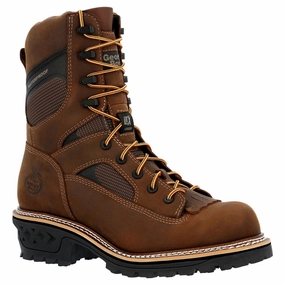 Georgia Boot GB00616 LTX Logger Waterproof Work Boots for Men, Size: 9M, Brown