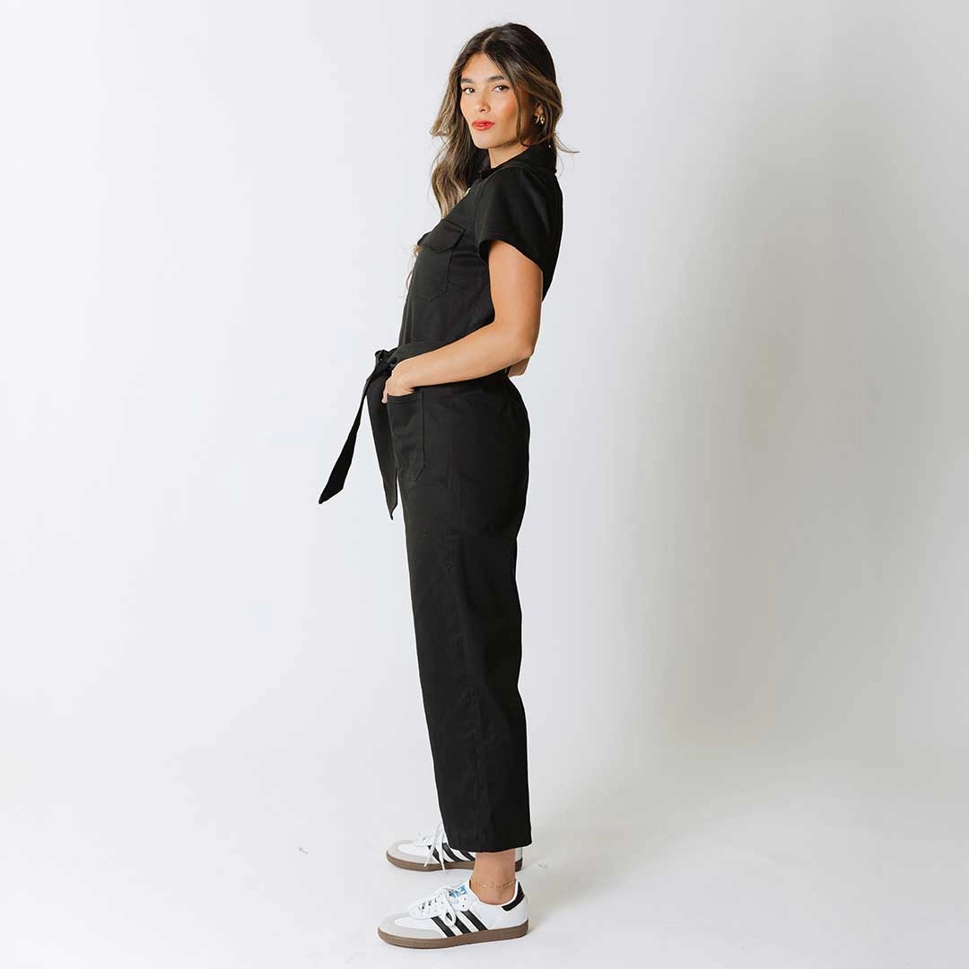 Hamptons Jumpsuit, Black Canvas