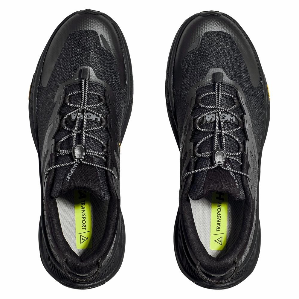 Hoka 1123153-BBLC Transport Running Shoes for Men - Black/Black - 10M