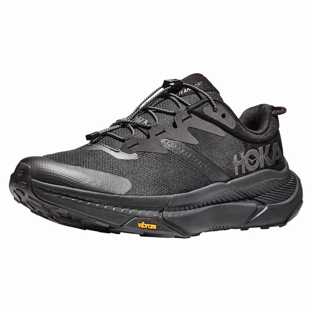 Hoka 1123153-BBLC Transport Running Shoes for Men - Black/Black - 10M