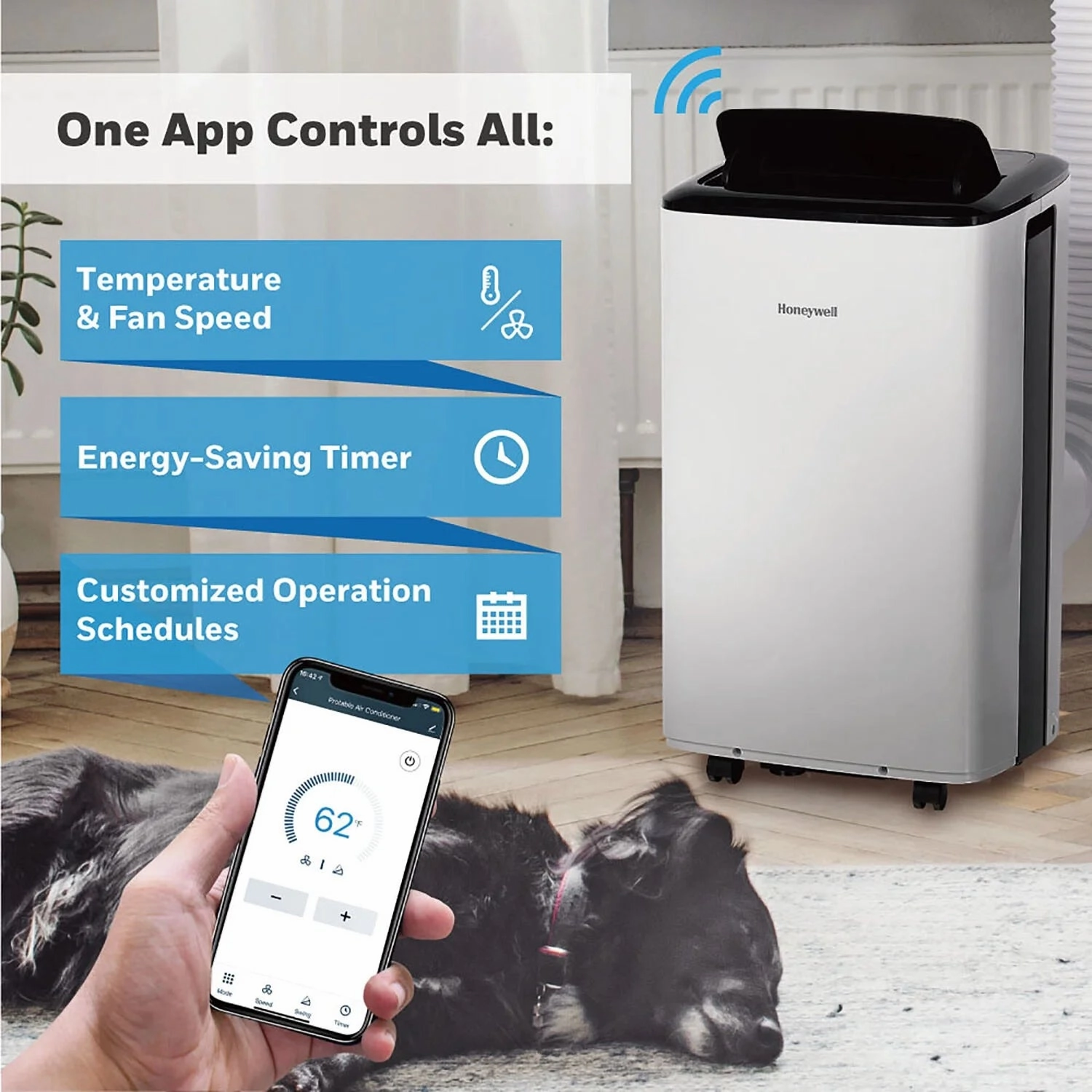 Honeywell HF8CESVWK5 8,000 BTU Portable Air Conditioner with Dehumidifier, Cools up to 350 sq. ft.