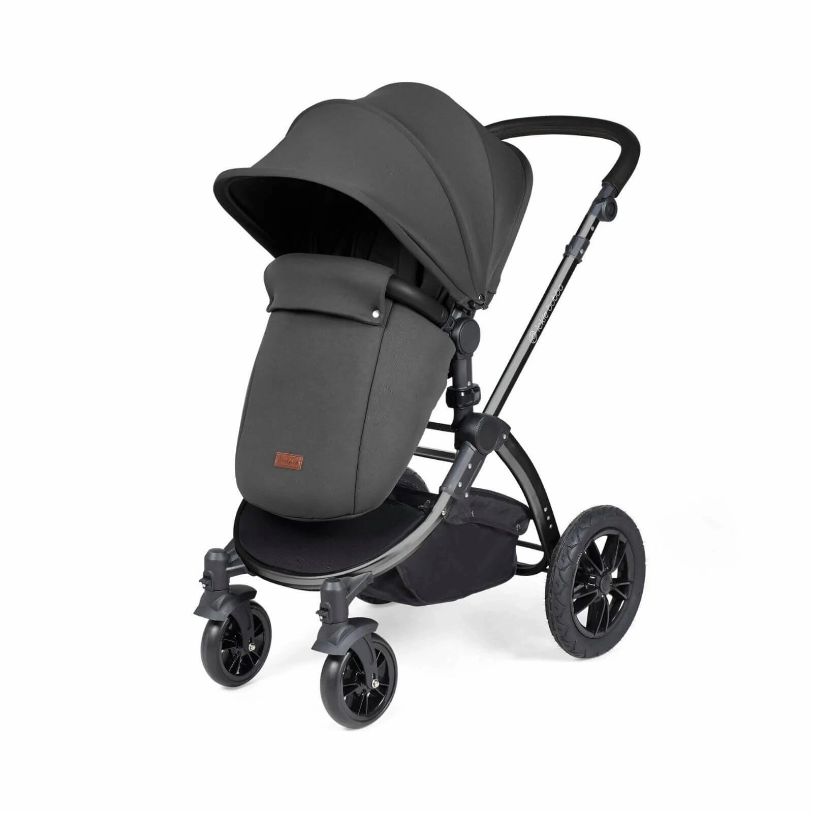 Ickle Bubba Stomp Luxe 2 in 1 Pushchair & Carrycot - Black/Charcoal Grey/Black
