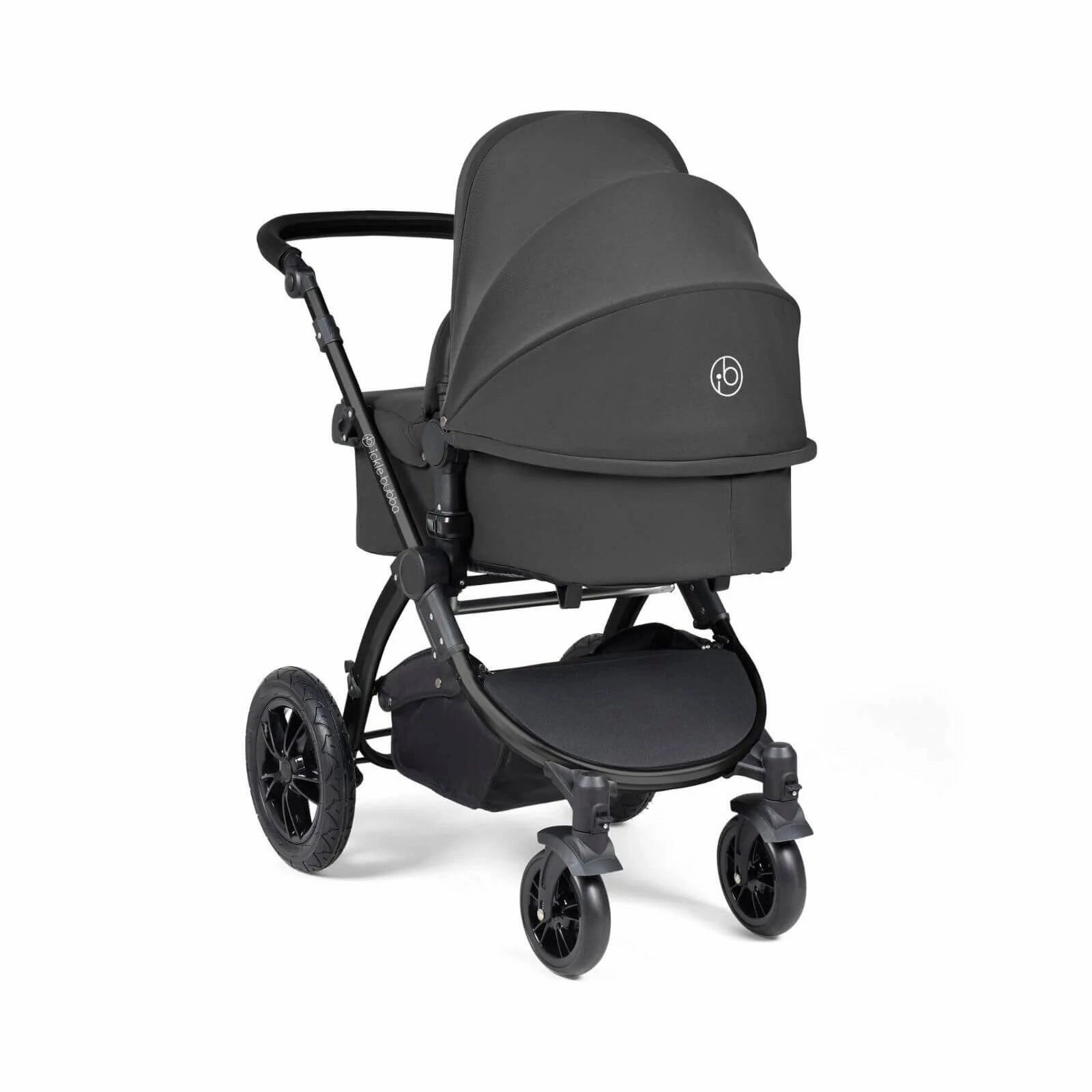 Ickle Bubba Stomp Luxe 2 in 1 Pushchair & Carrycot - Black/Charcoal Grey/Black