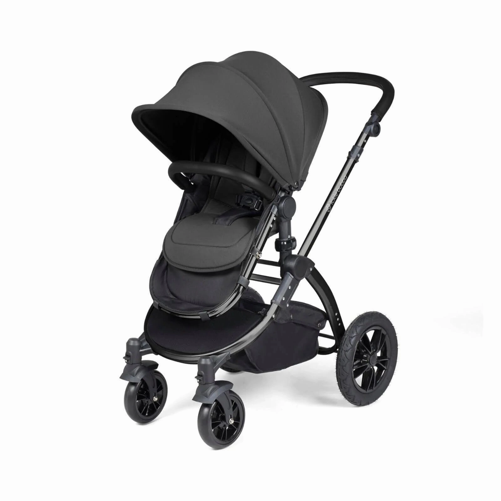 Ickle Bubba Stomp Luxe 2 in 1 Pushchair & Carrycot - Black/Charcoal Grey/Black