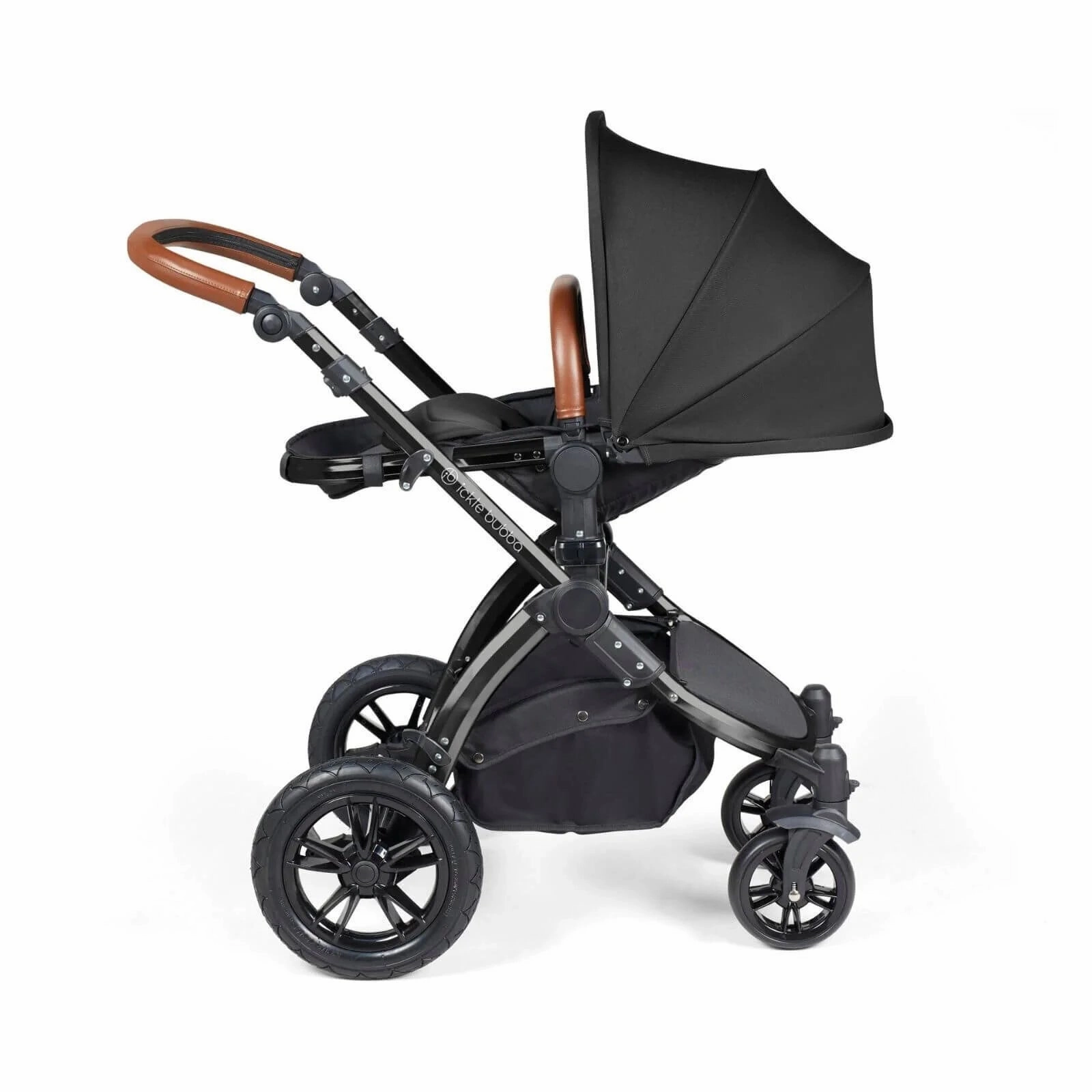 Ickle Bubba Stomp Luxe 2 in 1 Pushchair & Carrycot - Black/Midnight/Tan