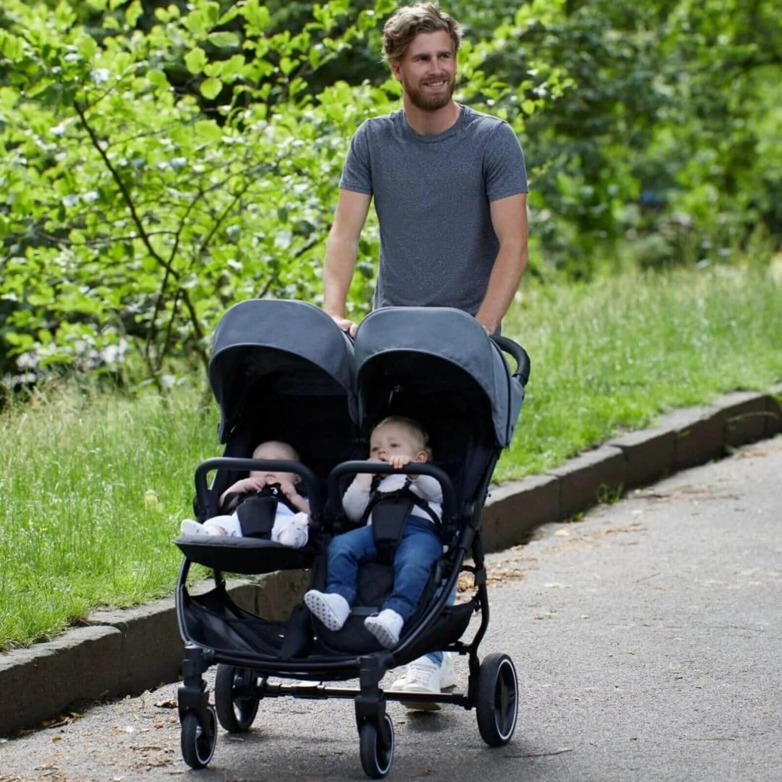 Ickle Bubba Venus Double Stroller - Black
