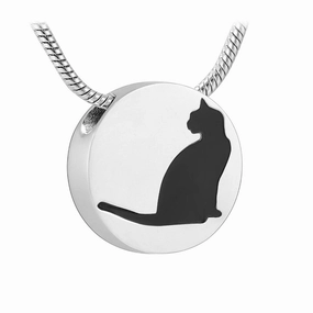 J-735 - Cat Silhouette - Pendant with Chain
