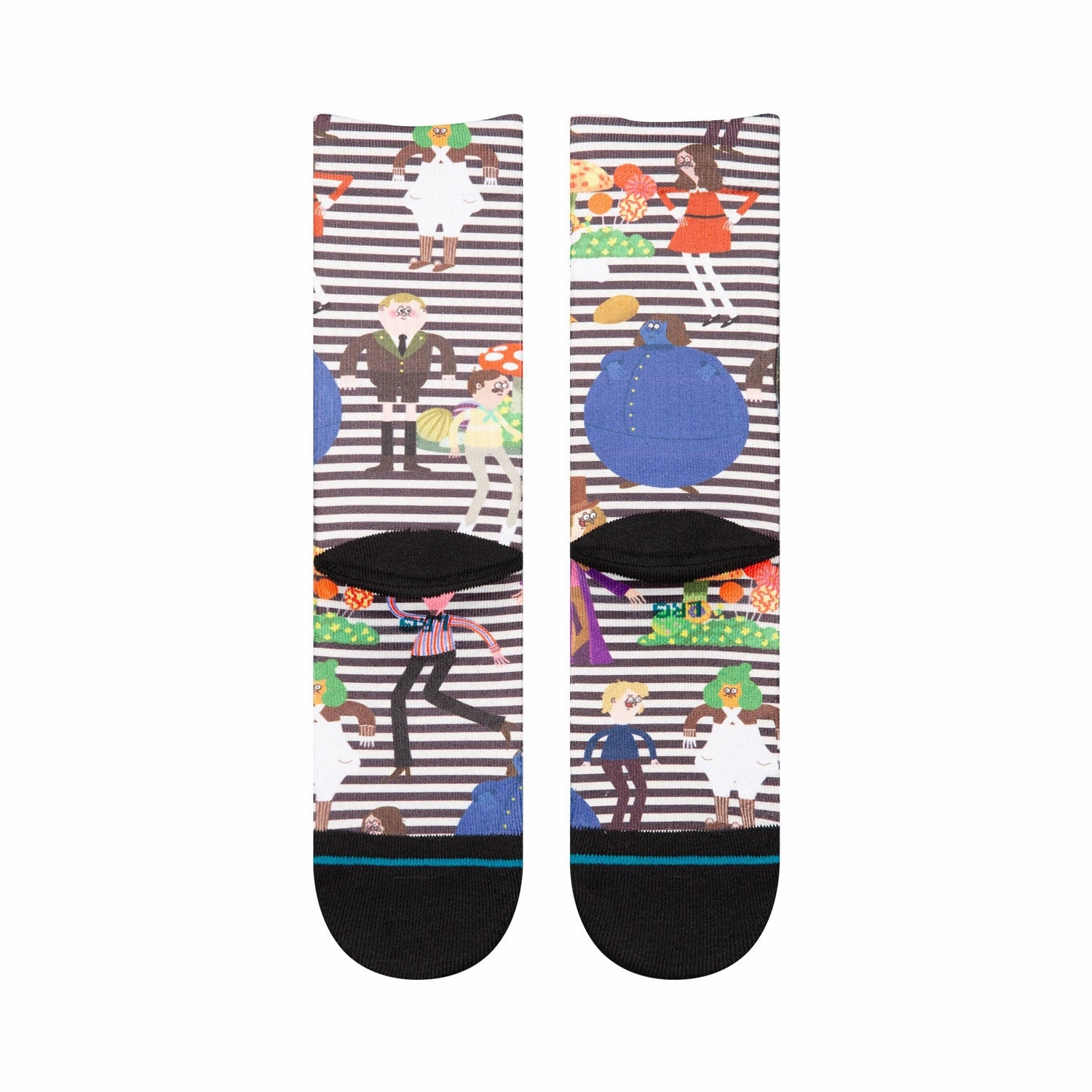 Kids' Crew Socks - Wonka - Black / White