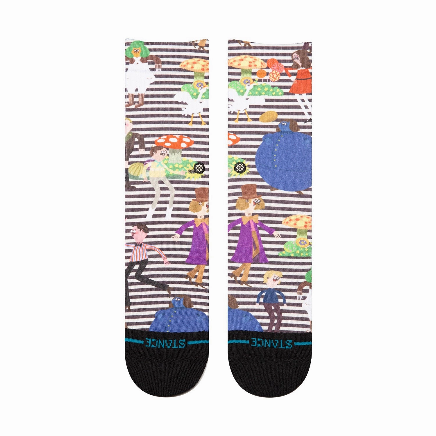 Kids' Crew Socks - Wonka - Black / White