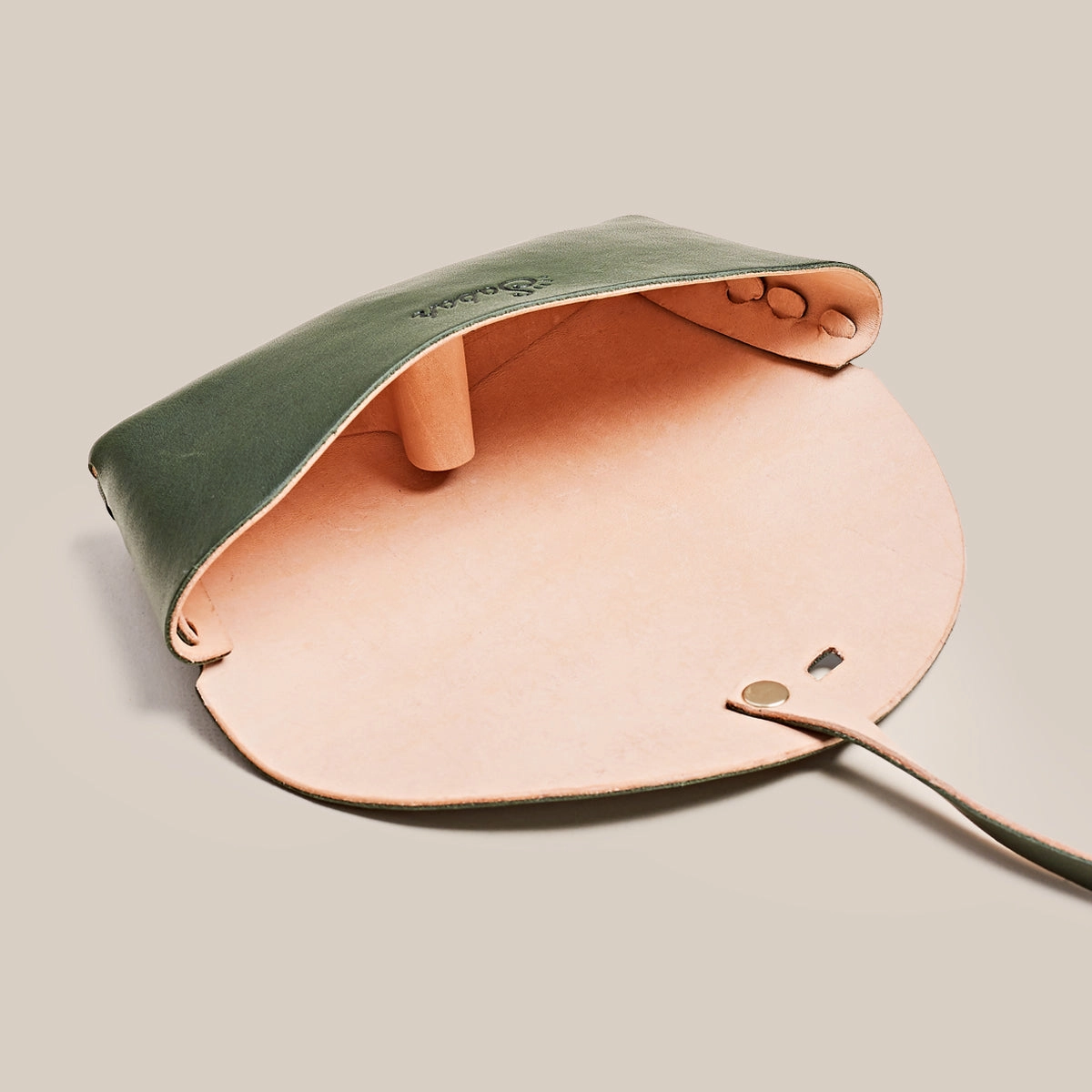 Leather Glasses Case - Denali Green