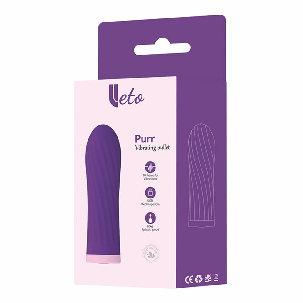 Leto Purr Ribbed Silicone Vibrating Bullet