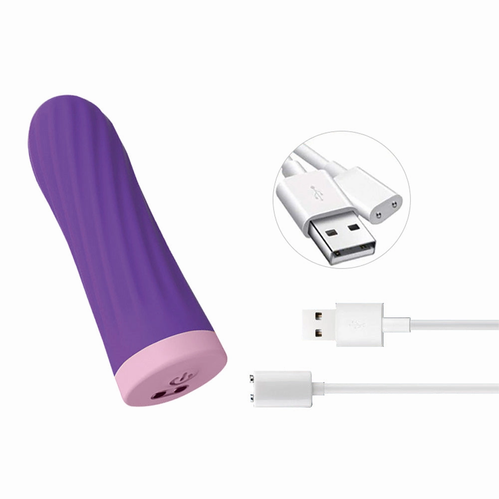 Leto Purr Ribbed Silicone Vibrating Bullet