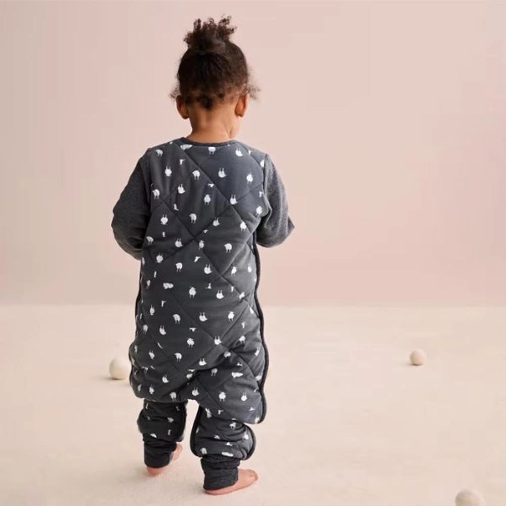 Love To Dream Organic Cotton Sleep Suit With Merino Wool 2.5 Tog Charcoal - Lamb's Best Friend