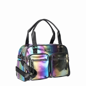 Madden NYC MNY-674 Women's Cargo Pocket Weekender Bag, Iridescent
