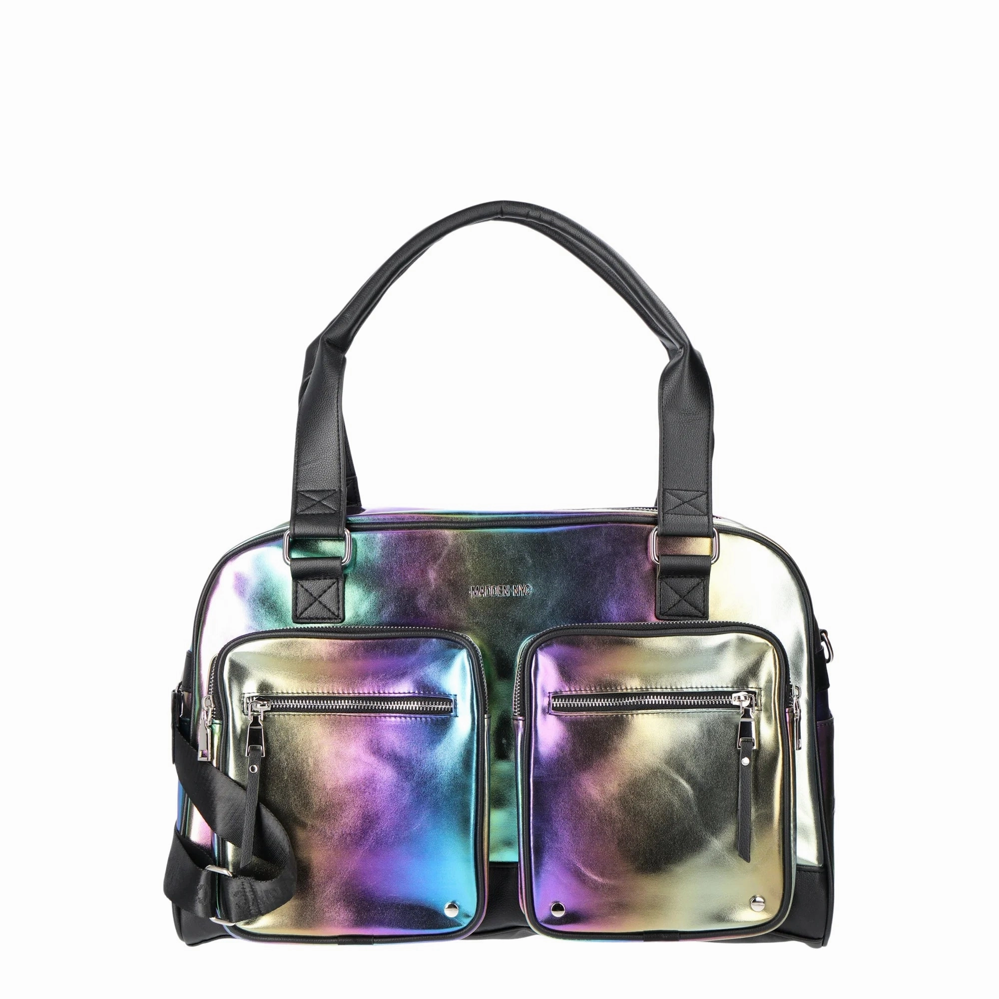 Madden NYC MNY-674 Women's Cargo Pocket Weekender Bag, Iridescent