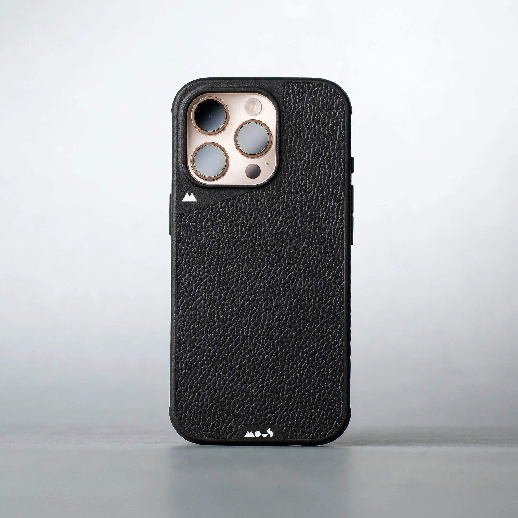 MagSafe® Compatible Black Leather Phone Case with Camera Control Button