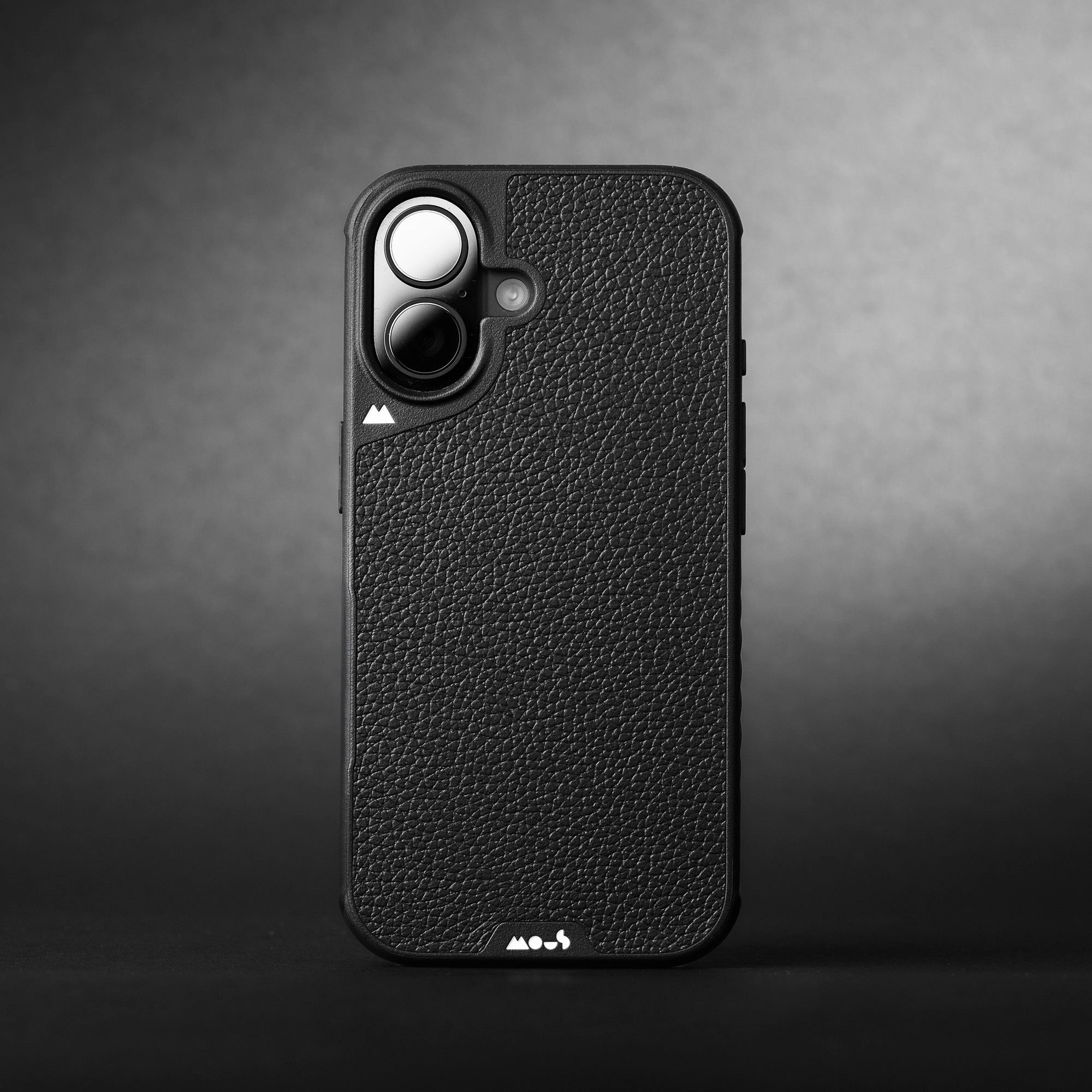MagSafe® Compatible Black Leather Phone Case with Camera Control Button