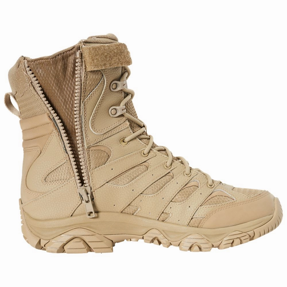 Merrell J004107 MOAB 3 Waterproof Tactical Side-Zip Duty Boots for Men - Coyote - 9M