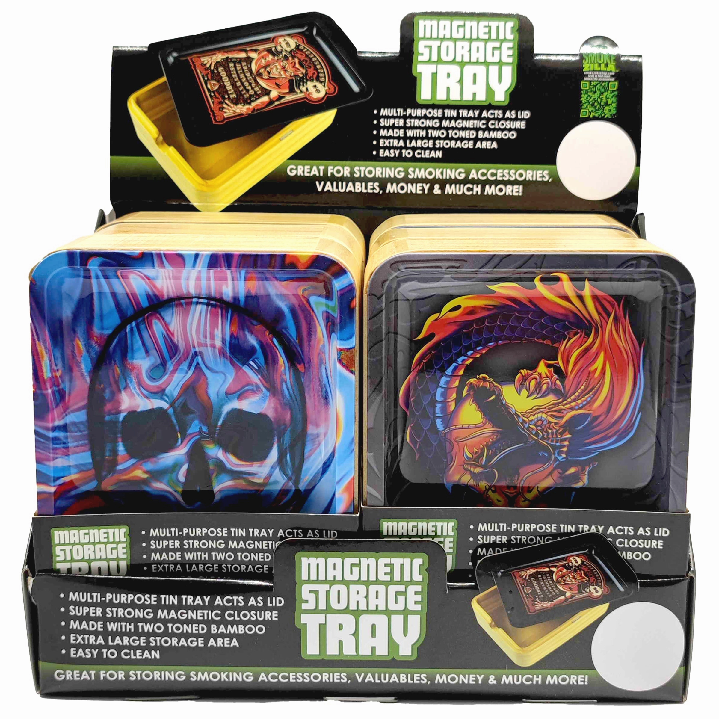 Metal Roll Tray with Magnetic Storage Box- 6 Pieces Per Retail Ready Display 22099