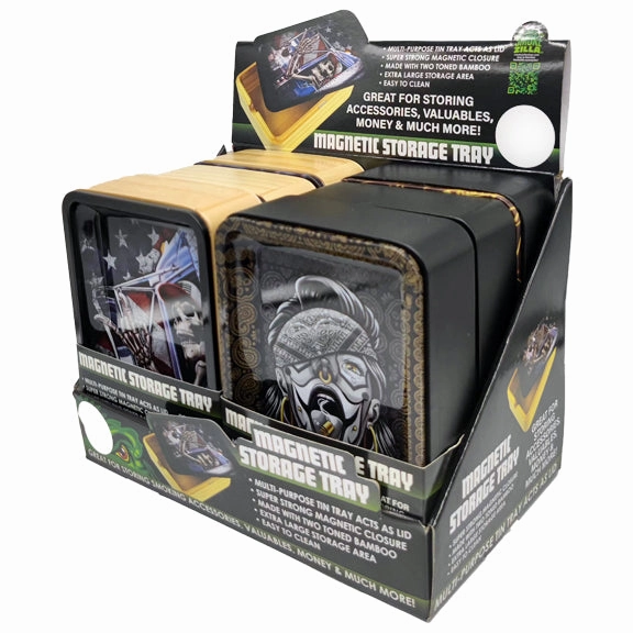 Metal Roll Tray with Magnetic Storage Box - 6 Pieces Per Retail Ready Display 23395