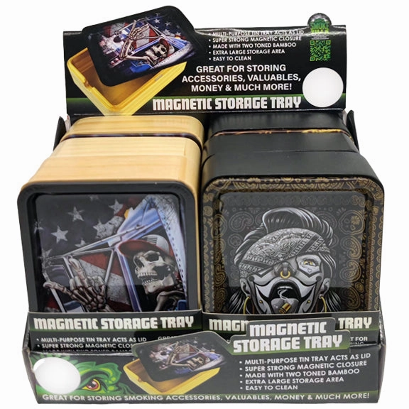 Metal Roll Tray with Magnetic Storage Box - 6 Pieces Per Retail Ready Display 23395