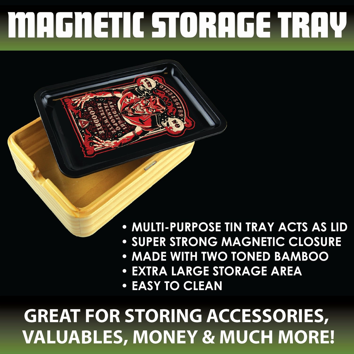 Metal Roll Tray with Magnetic Storage Box - 6 Pieces Per Retail Ready Display 23395