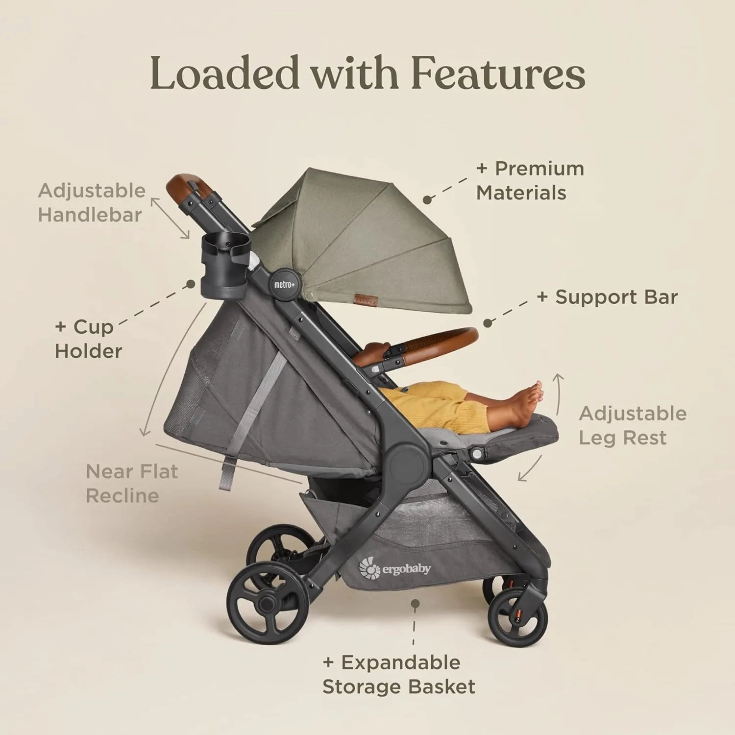 Metro  Deluxe Compact Baby Stroller - Empire State Green (Floor Model)