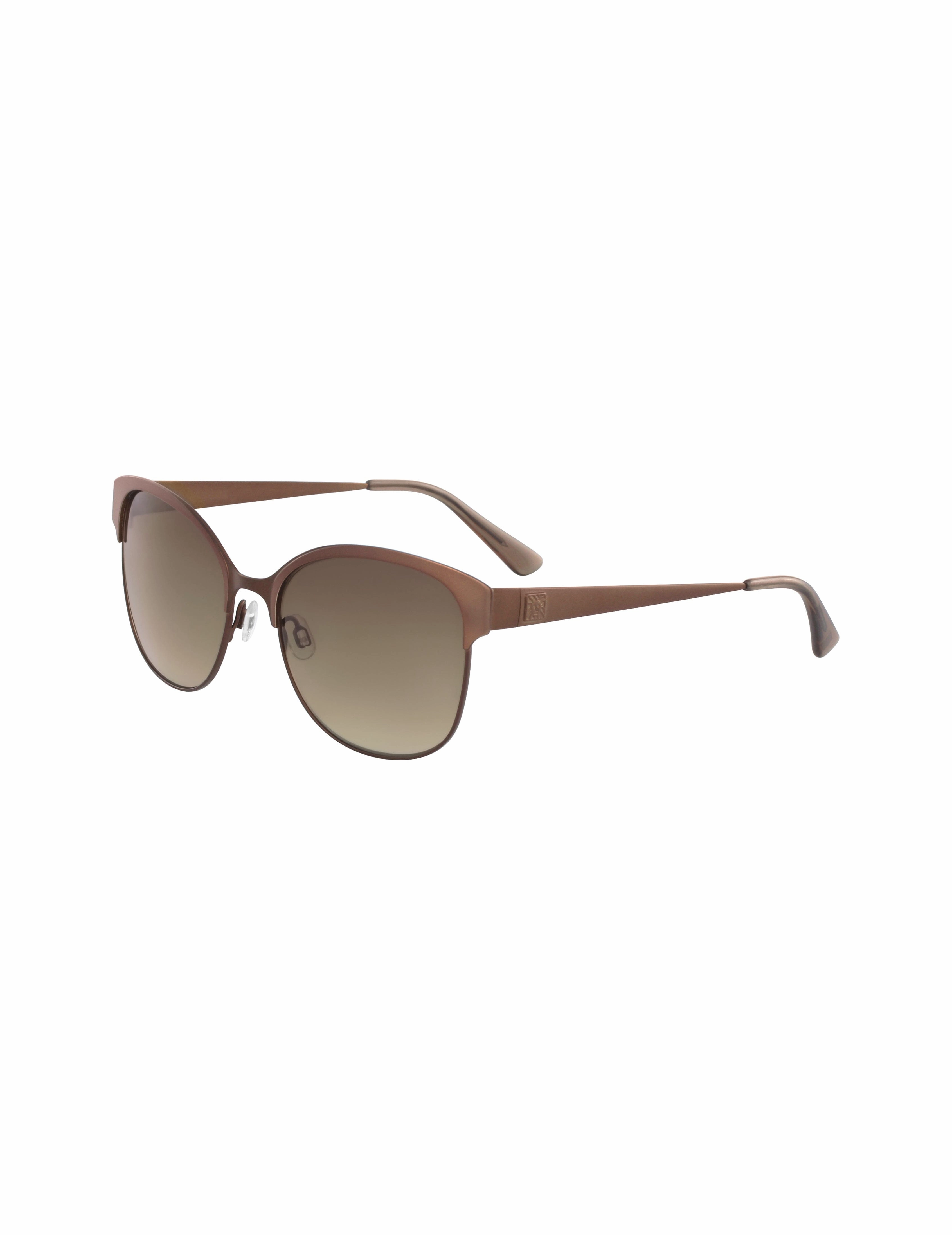 Mocha Two-Tone Metal Square Sunglasses