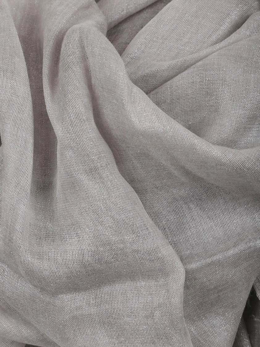 Modal And Virgin Wool Stole With Delicate Fringe
