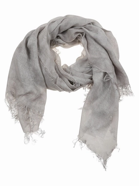 Modal And Virgin Wool Stole With Delicate Fringe