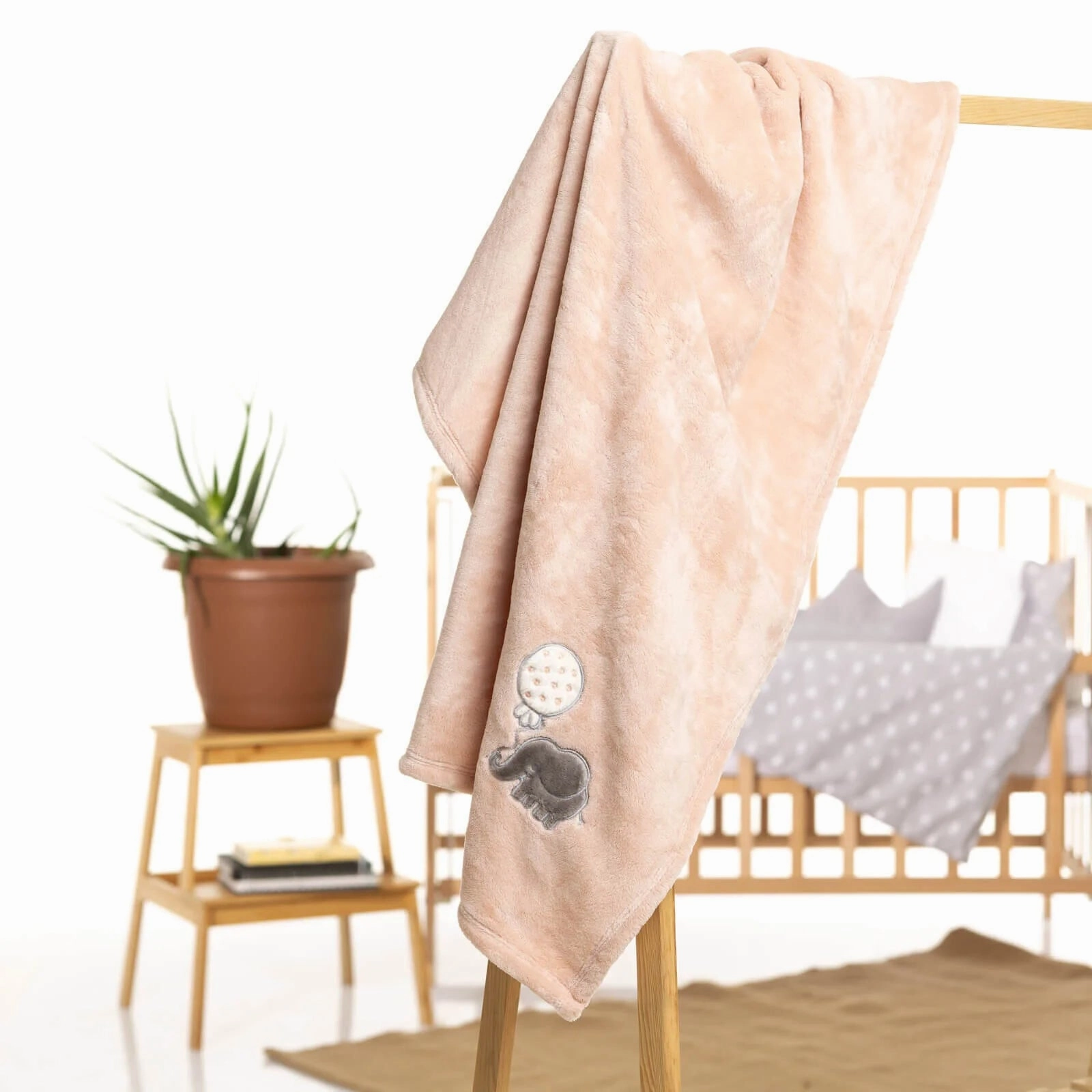 Mollia Welsoft Embroidered Baby Girl Blanket 80x100cm - Pink