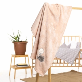 Mollia Welsoft Embroidered Baby Girl Blanket 80x100cm - Pink