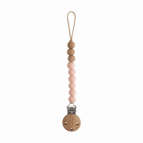 Mushie Pacifier Clip Eva Blush