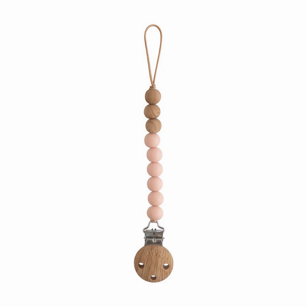 Mushie Pacifier Clip Eva Blush