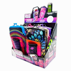 Neoprene Cigarette Pouch with Pocket - 8 Pieces Per Retail Ready Display 25089