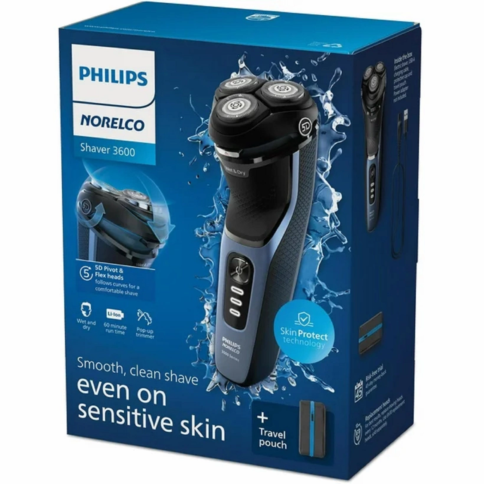 Philips S3243/91 Rechargeable Wet & Dry Electric Shaver with Pop-Up Trimmer and Storage Pouch