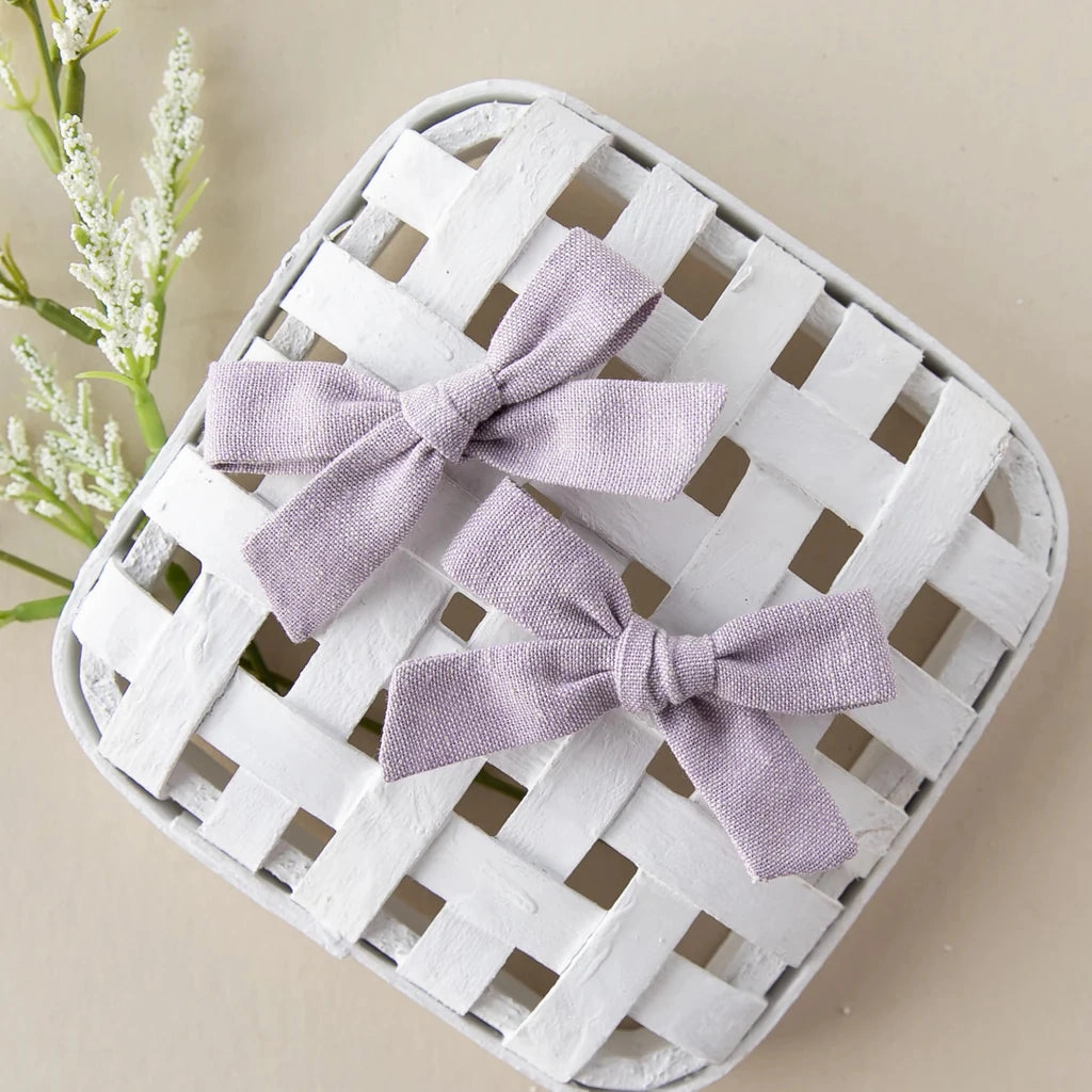 Pigtail Set Hand-Tied Bow - Alligator Clip