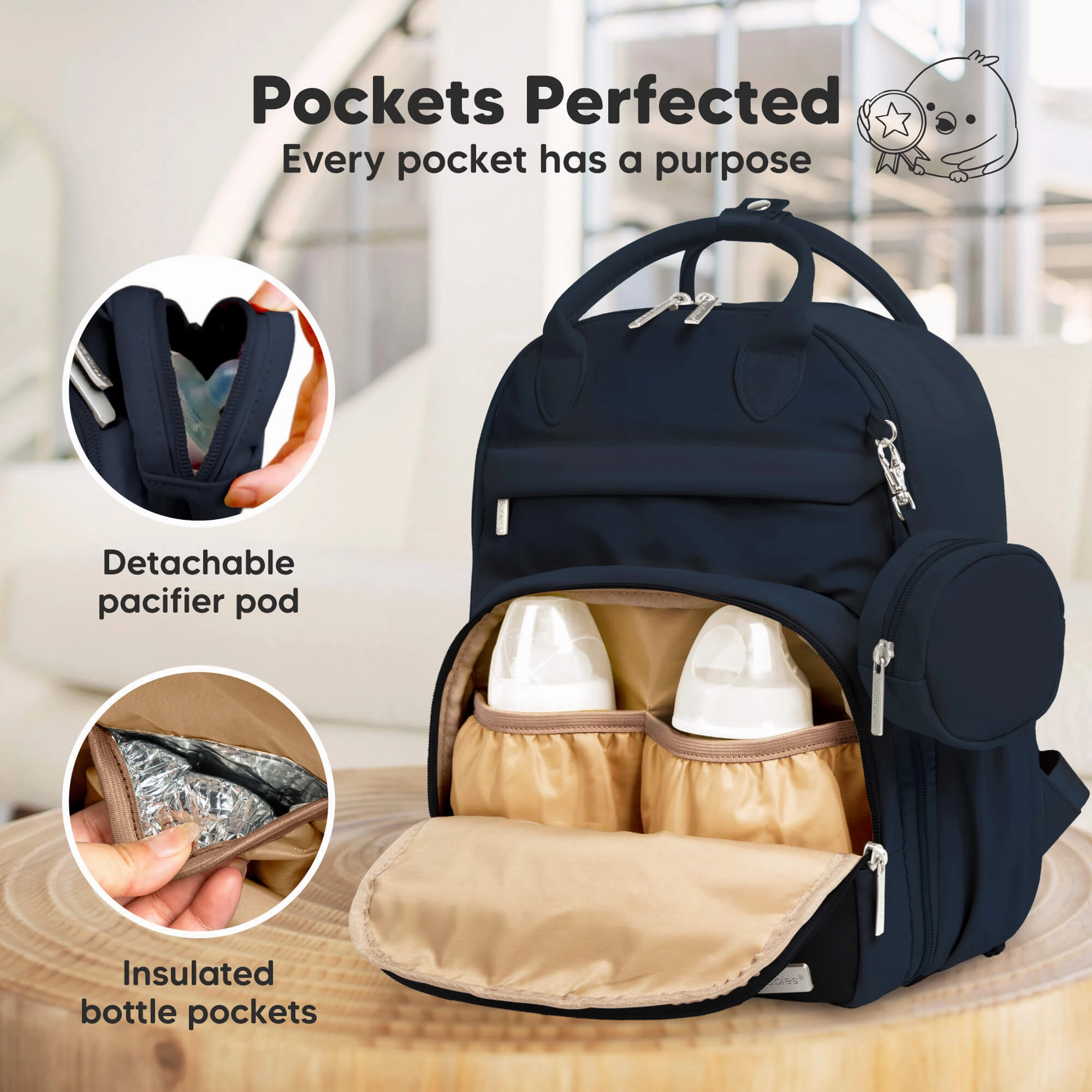 Play Diaper Bag (Navy Blue)